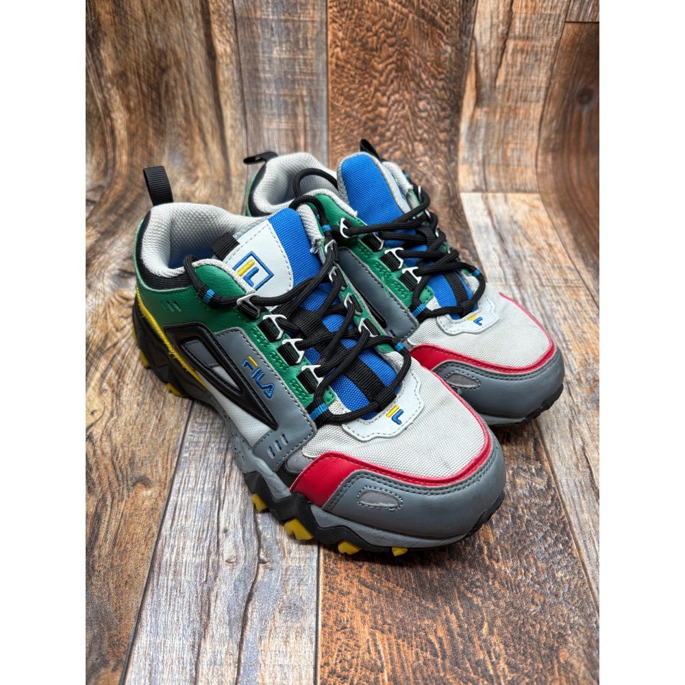 Fila Oakmont TR Youth‎ Size 4 Grey Green Blue Red Yellow 3JM01579-051